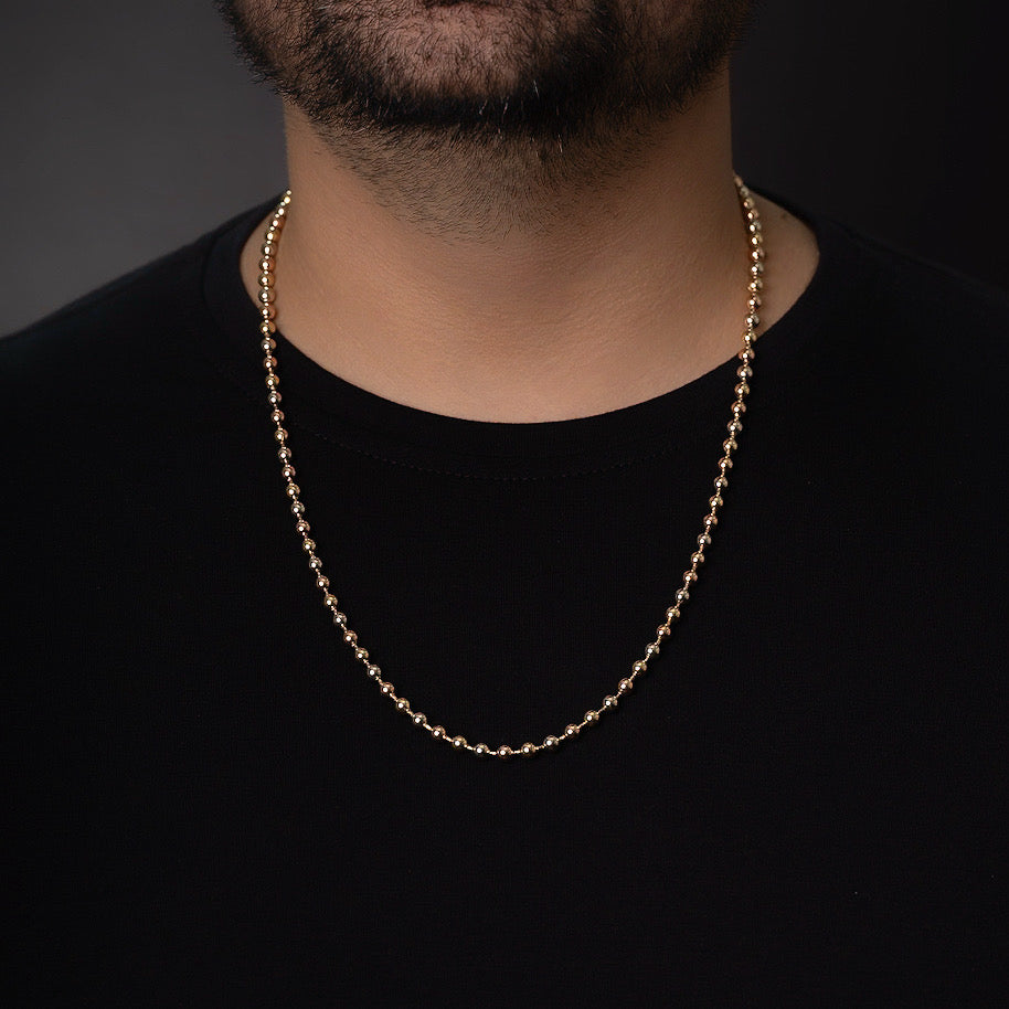 Cadena Tejido Militar Tres Oros 60cm