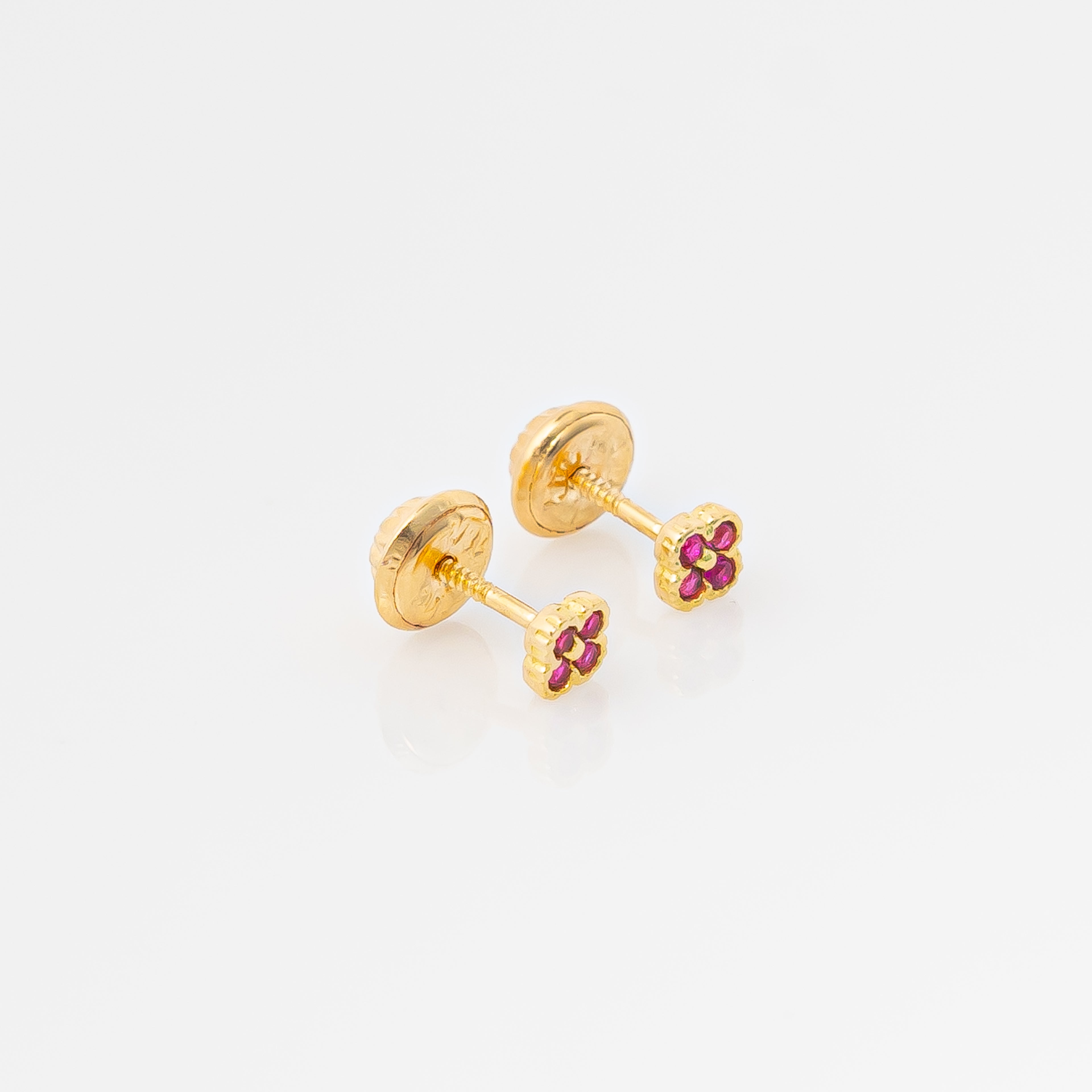 Topos Mini Trébol fucsia 4mm