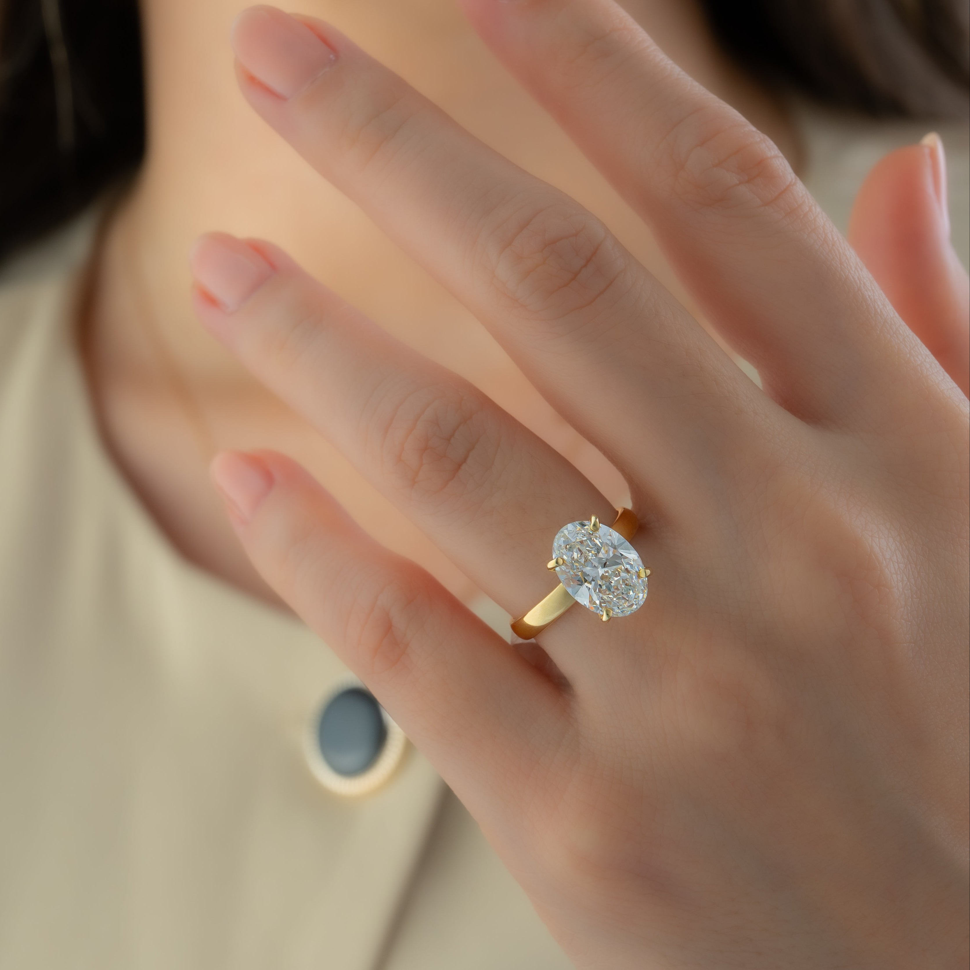 Anillo Diamante Lab Oval 3,70ct