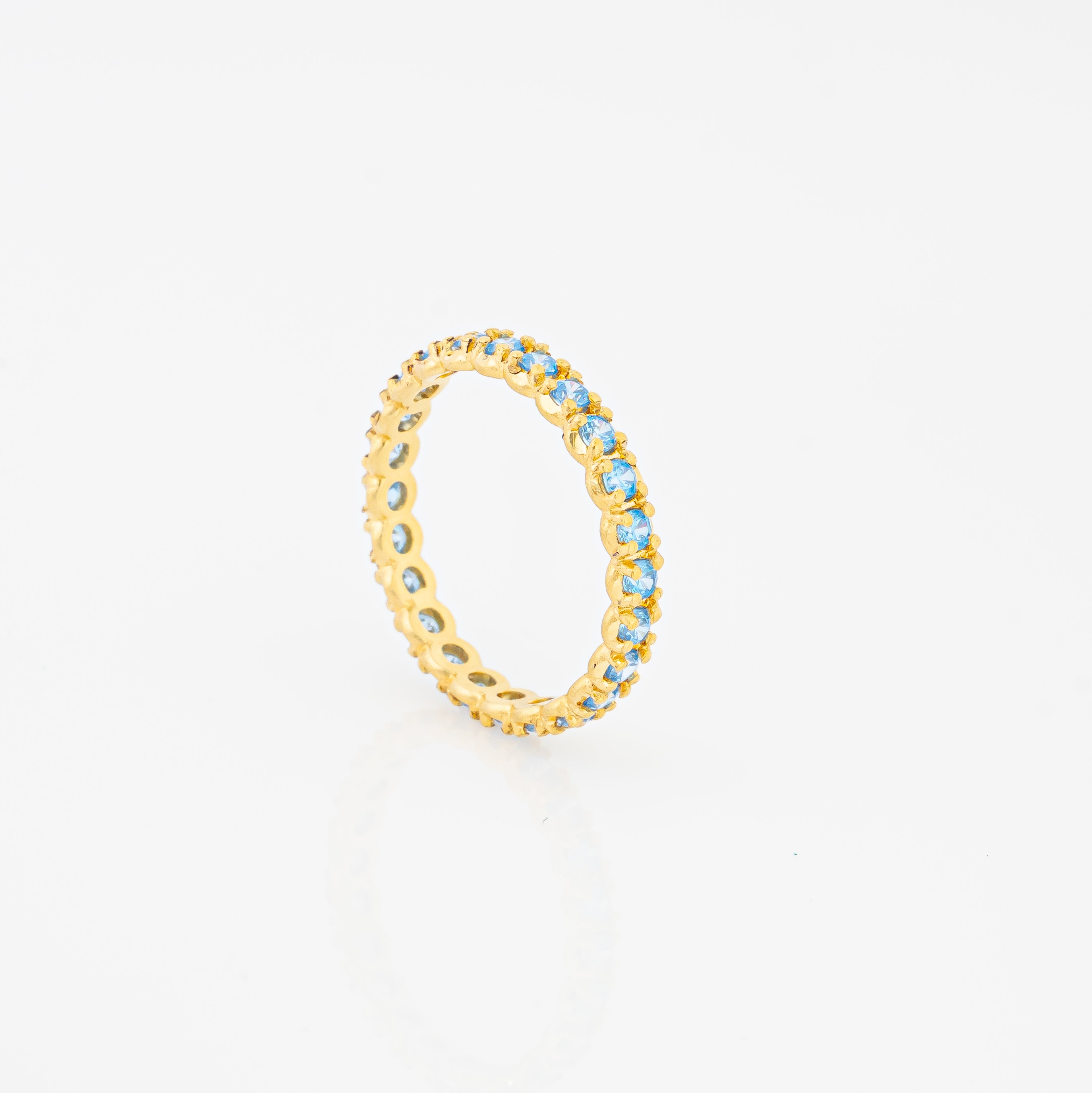 Anillo Churumbela Celeste Talla 6 3/4