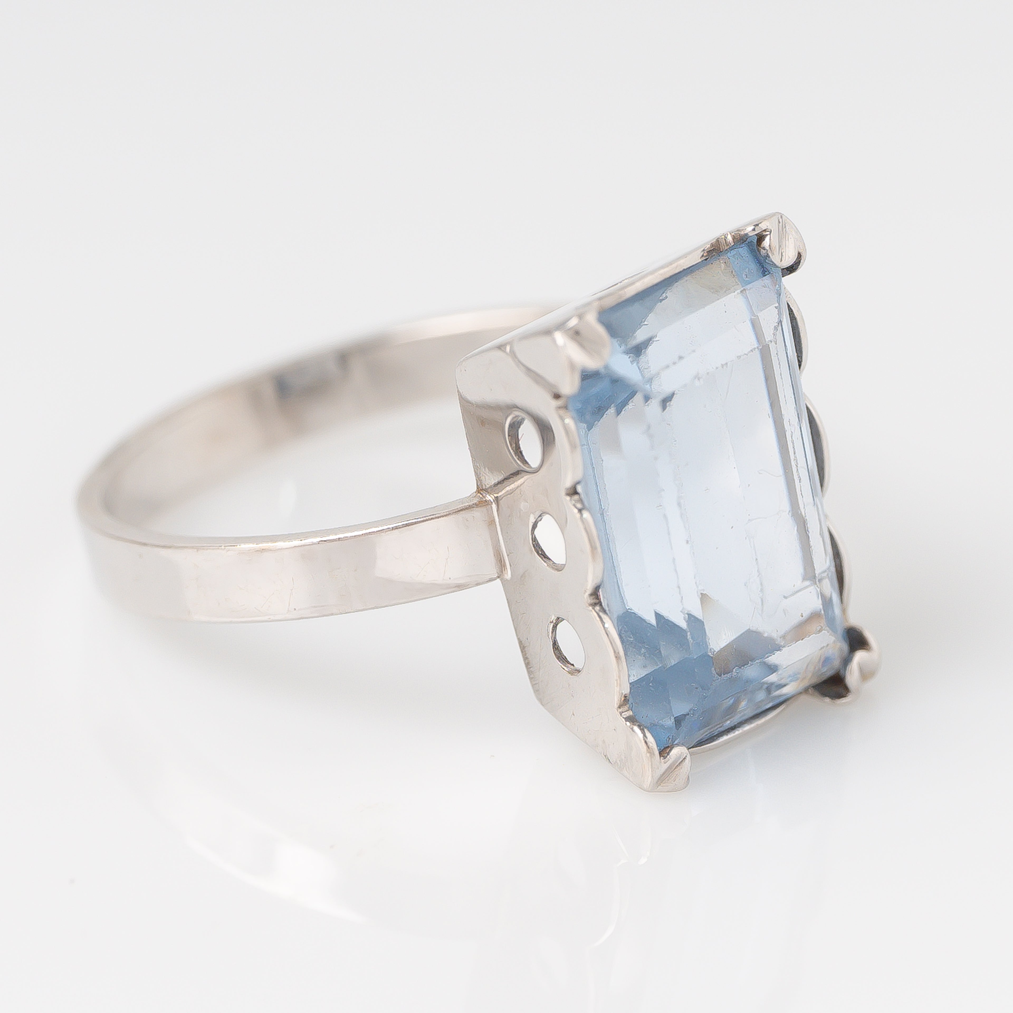 Anillo Agua Marina Talla 6 3/4