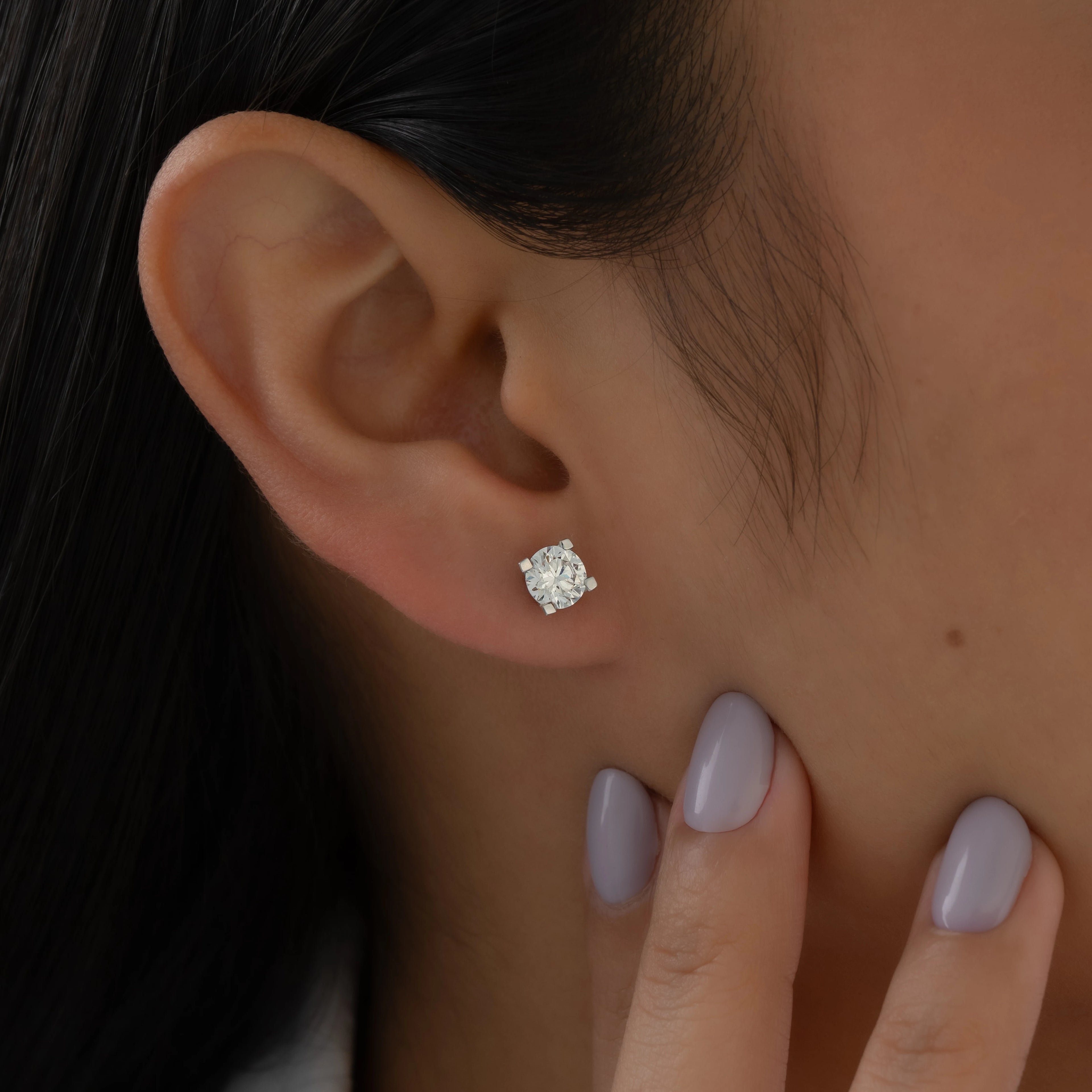 Aretes Diamante Redondo Lab