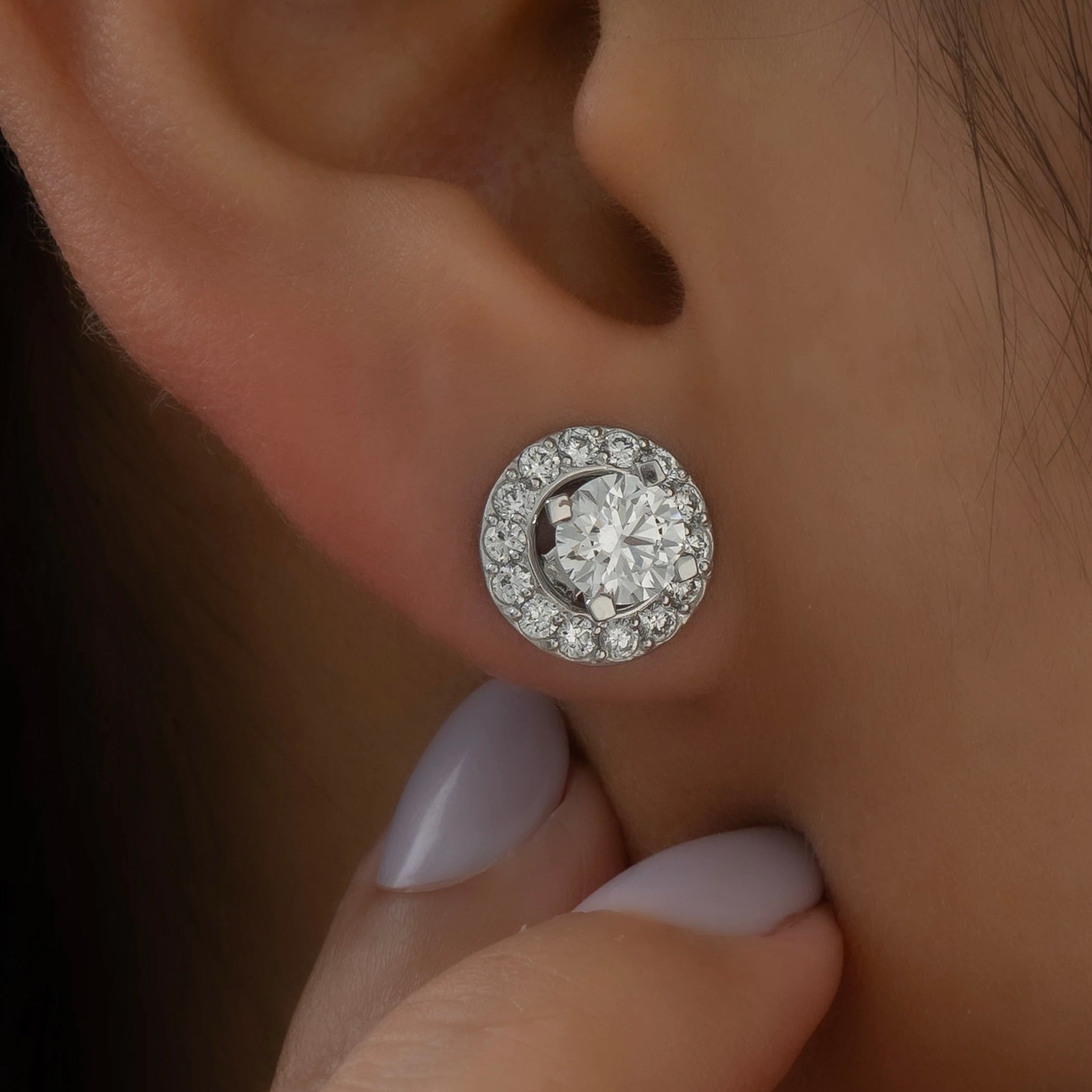 Aretes Diamante Redondo Lab