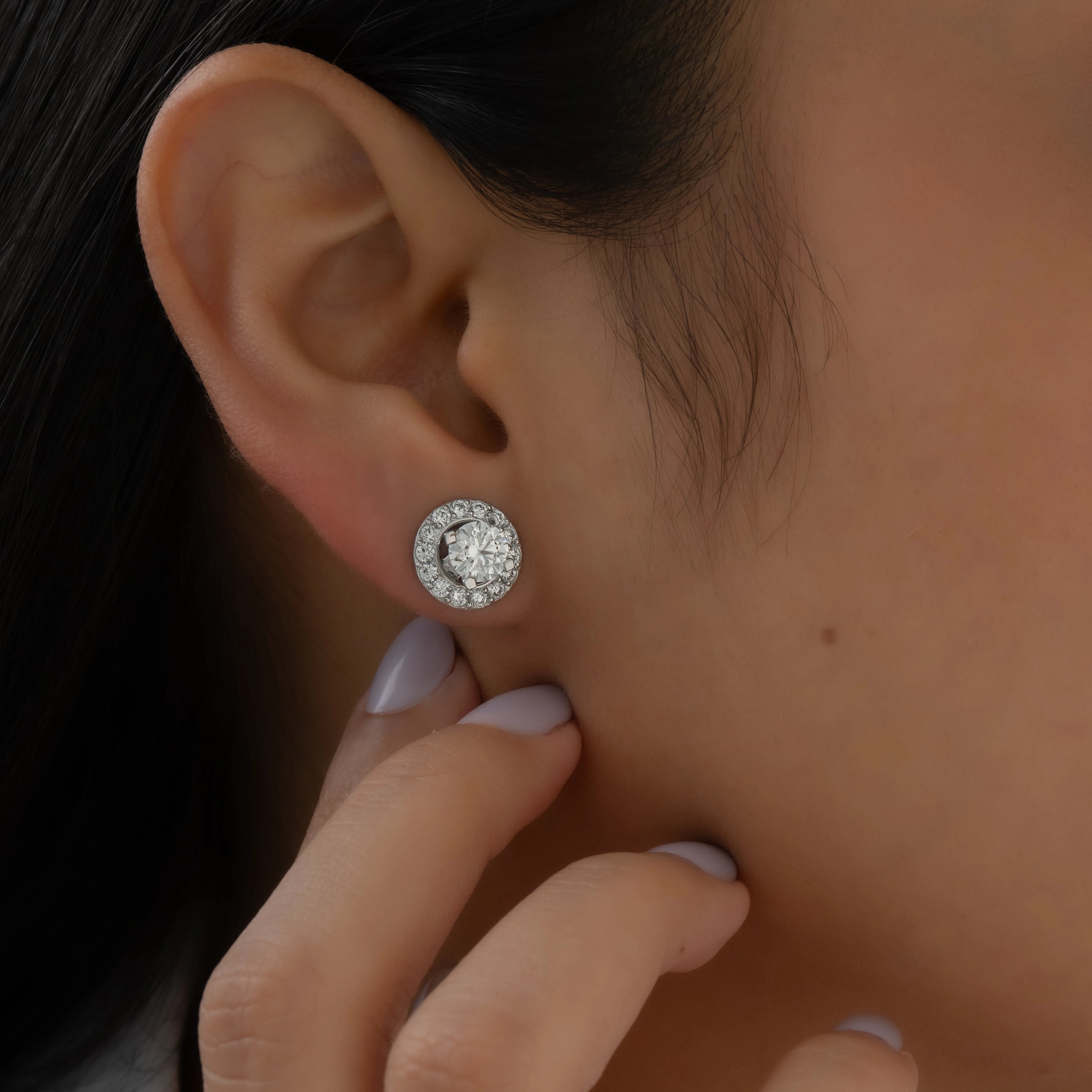 Aretes Diamante Redondo Lab