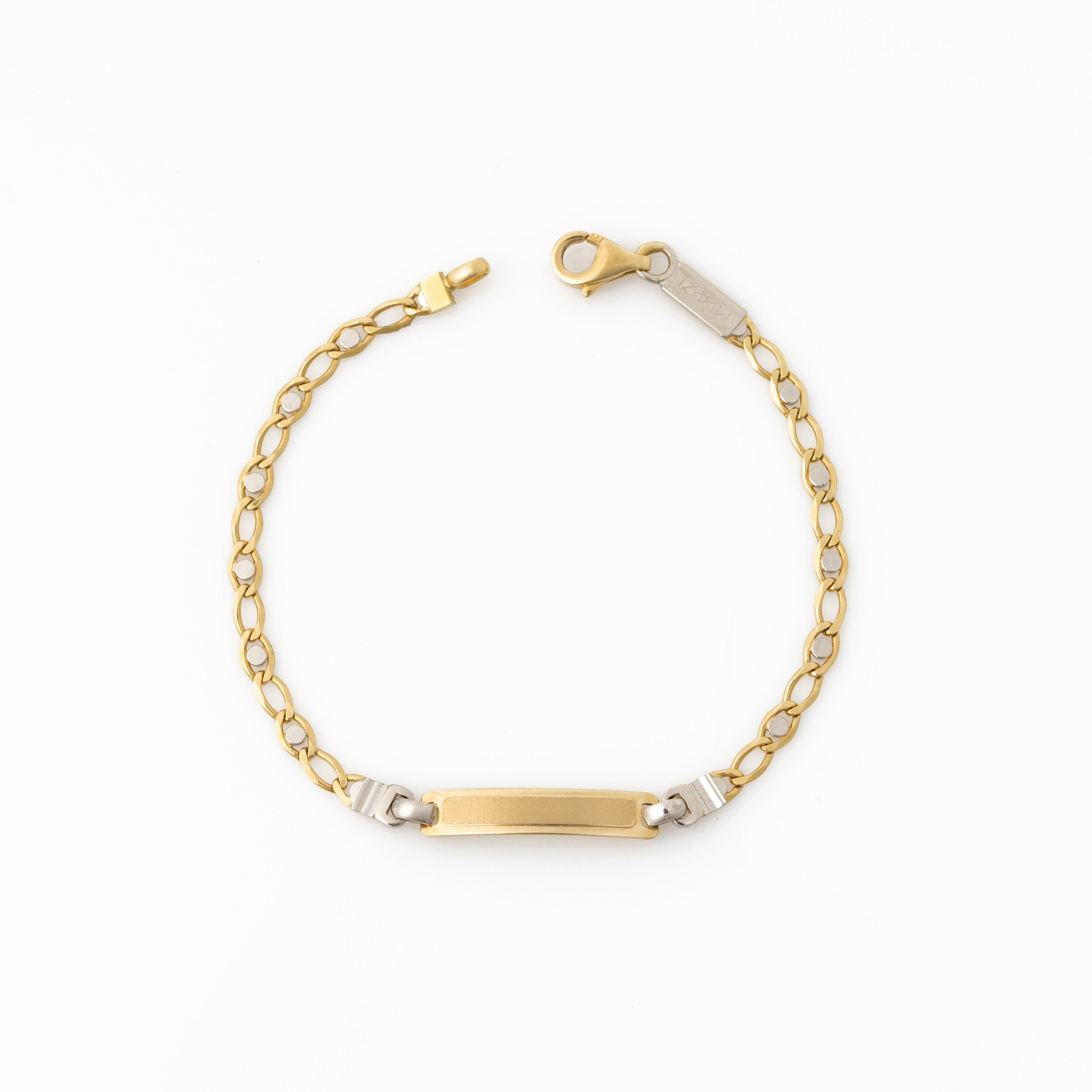 Pulsera Placa Bicolor 15cm