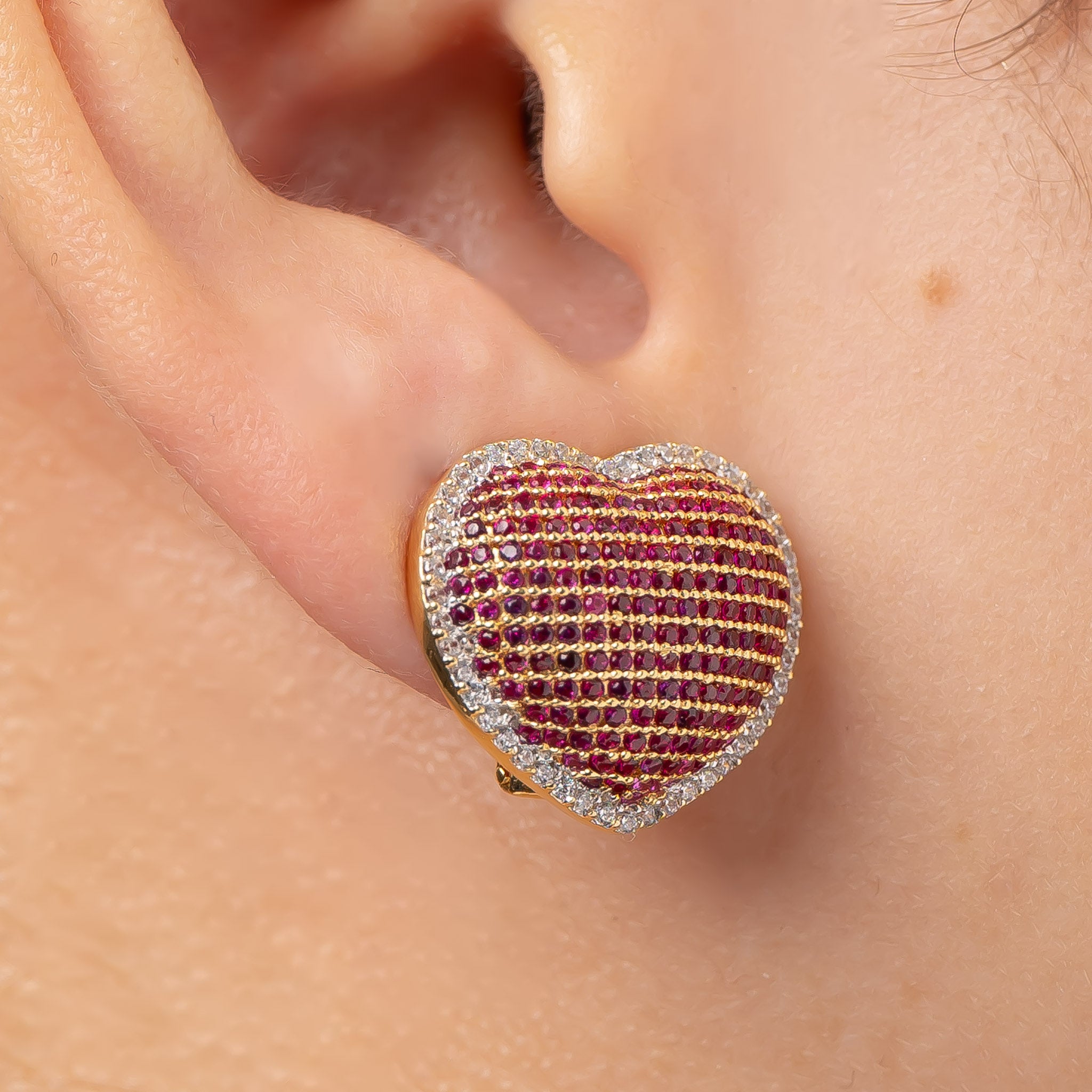 Topos Clip Corazon Casting Fucsia 1.7cm