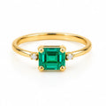 Anillo Esmeralda & Diamante Talla 8