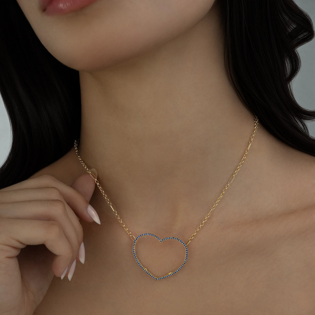 Cadena Silueta Corazon 40cm