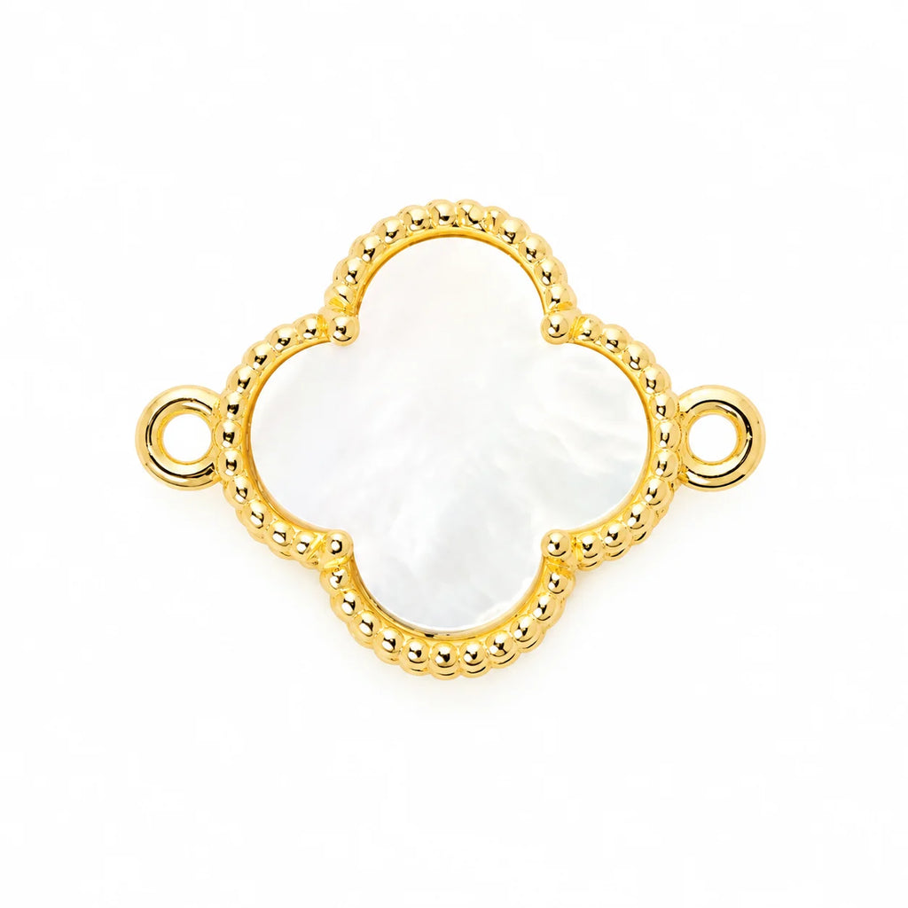 Dije Trébol Blanco 1.4cm