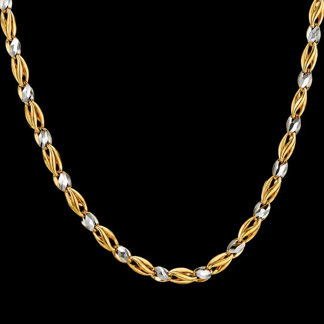 Cadena Tejido Oval Bicolor