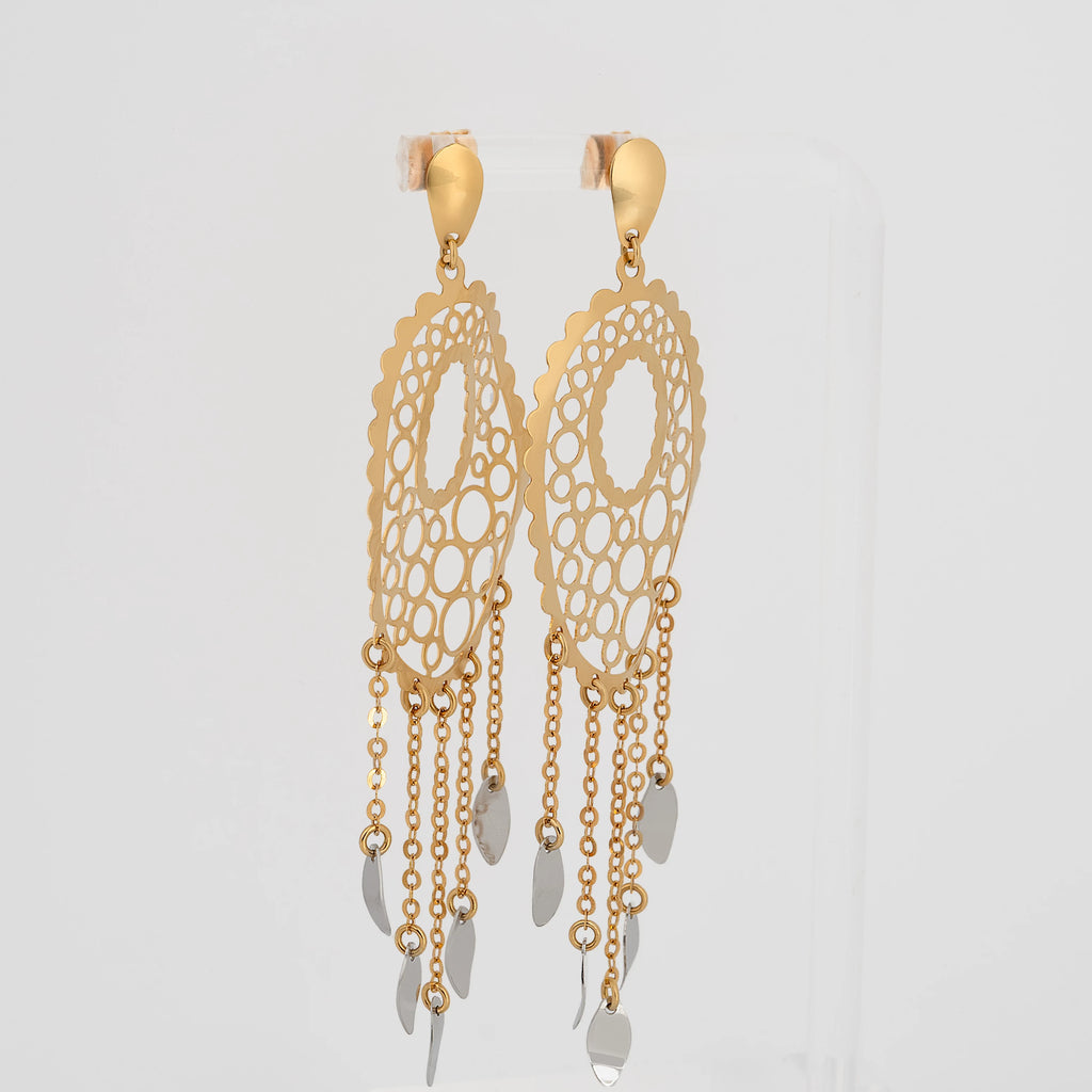 Aretes Colgantes Filigrana 8cm
