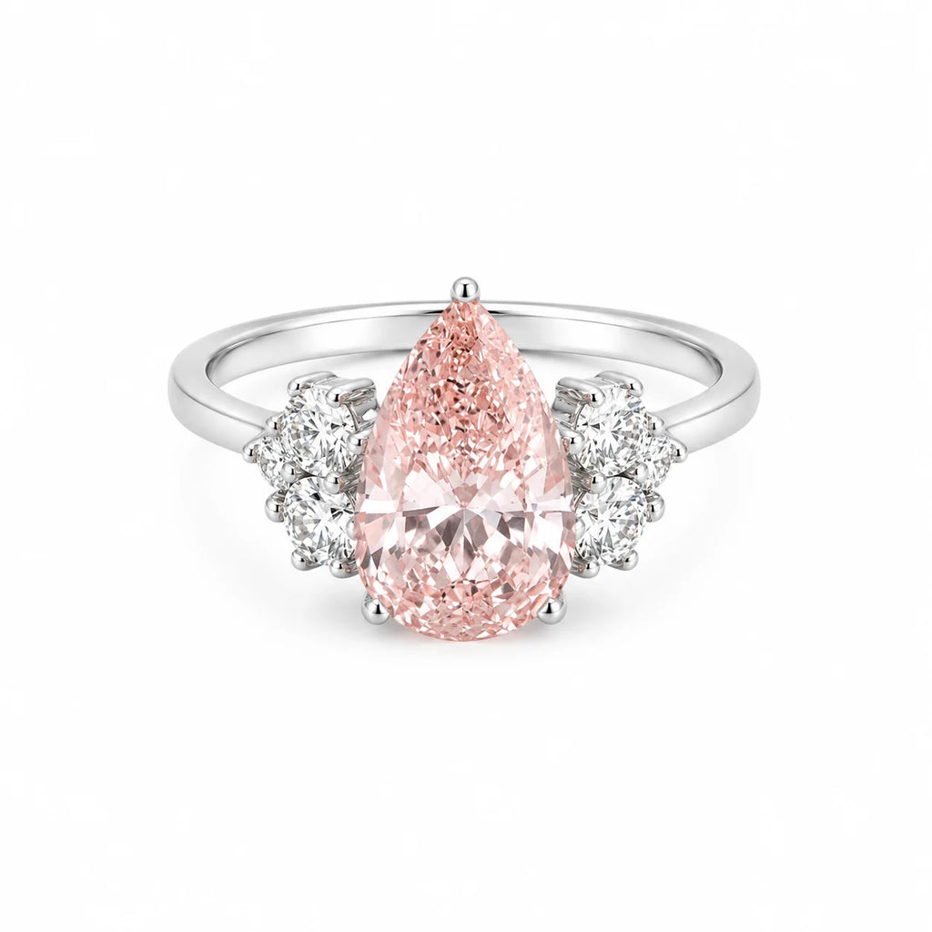 Anillo Compromiso Pera Pink