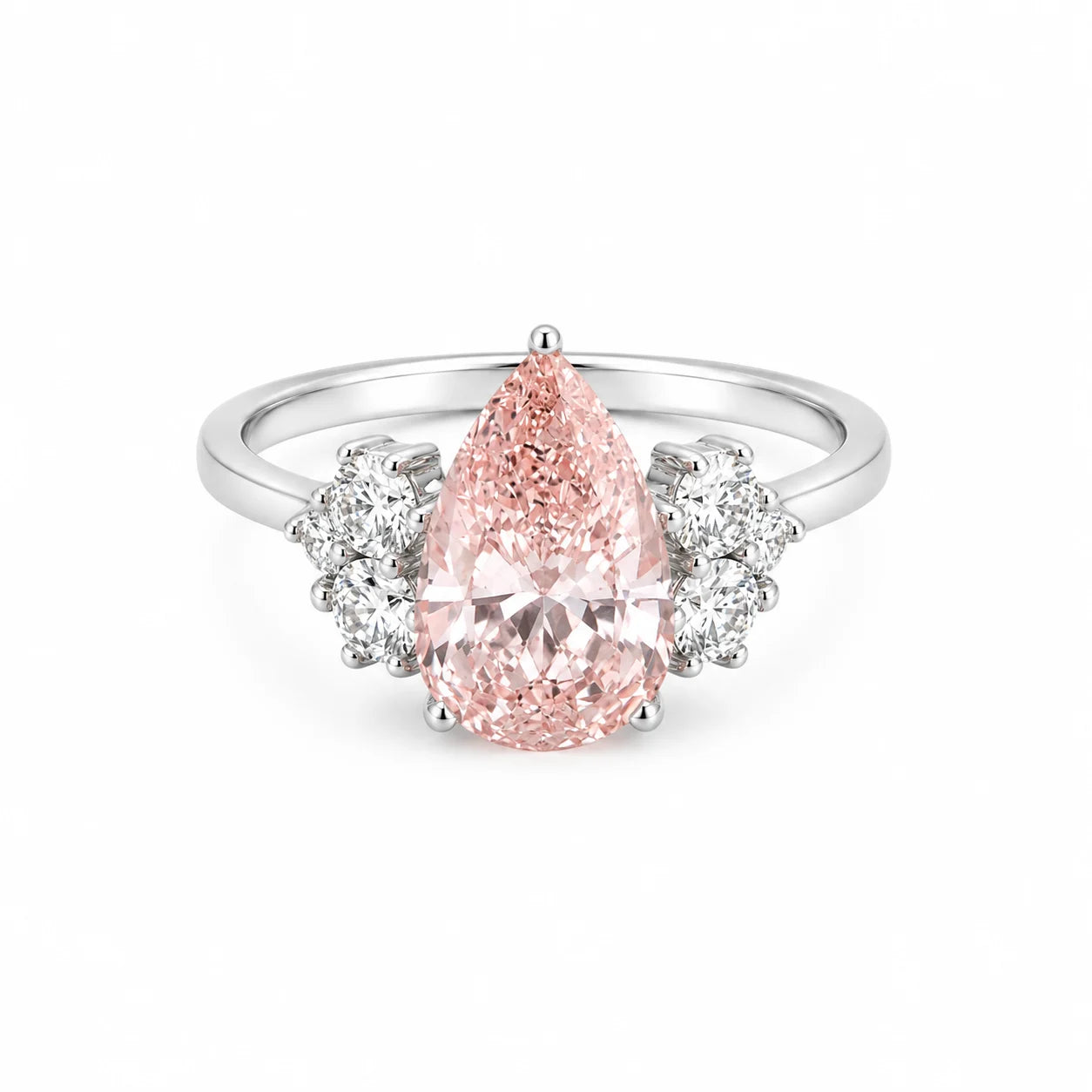 Anillo Compromiso Pera Pink