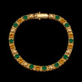 Pulsera Tennis Citrino & Esmeralda