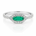 Anillo Oval Esmeralda & Diamantes Talla 6