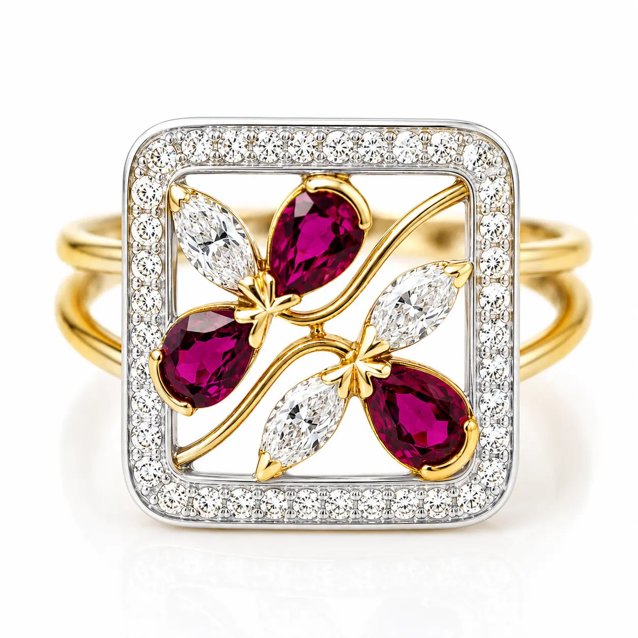 Anillo Rubi & Diamantes Talla 6