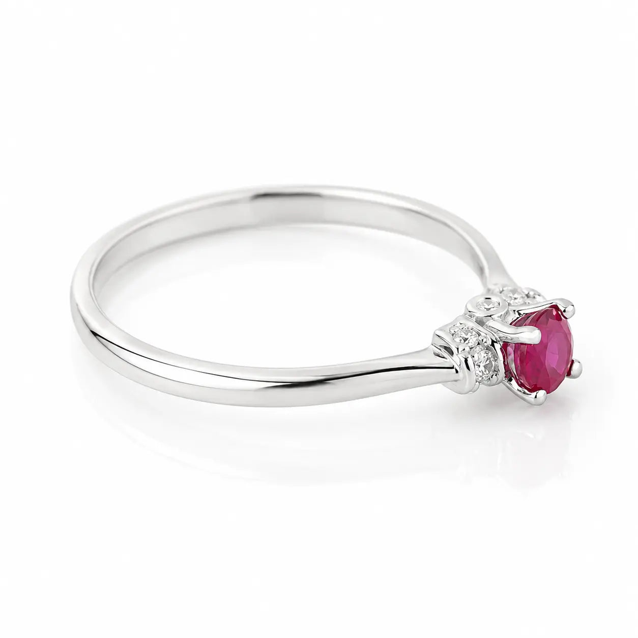 Anillo Rubi & Diamantes Talla 7 1/2