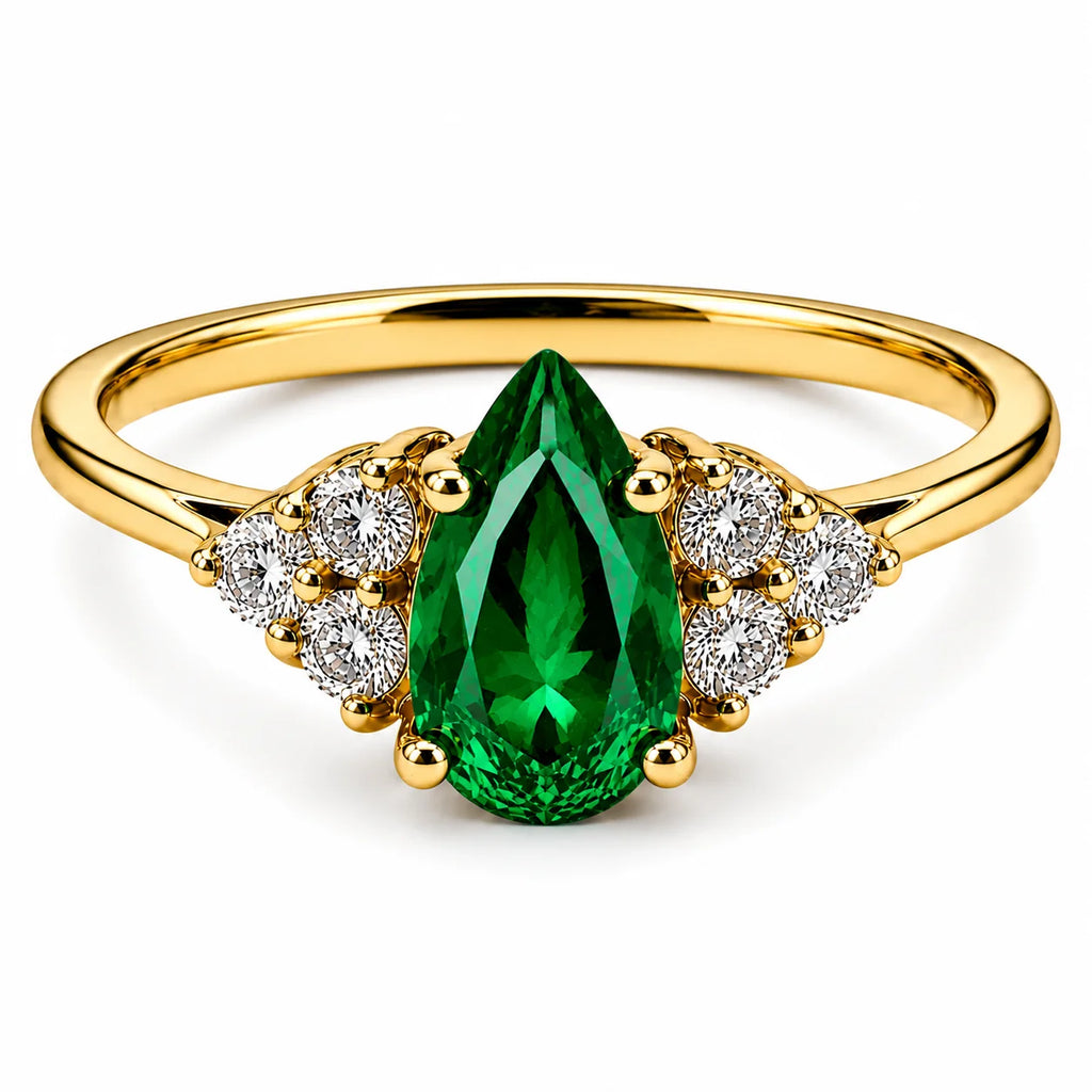 Anillo Pera Esmeralda