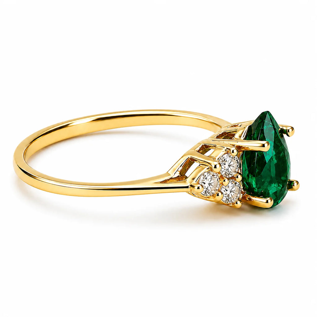 Anillo Pera Esmeralda