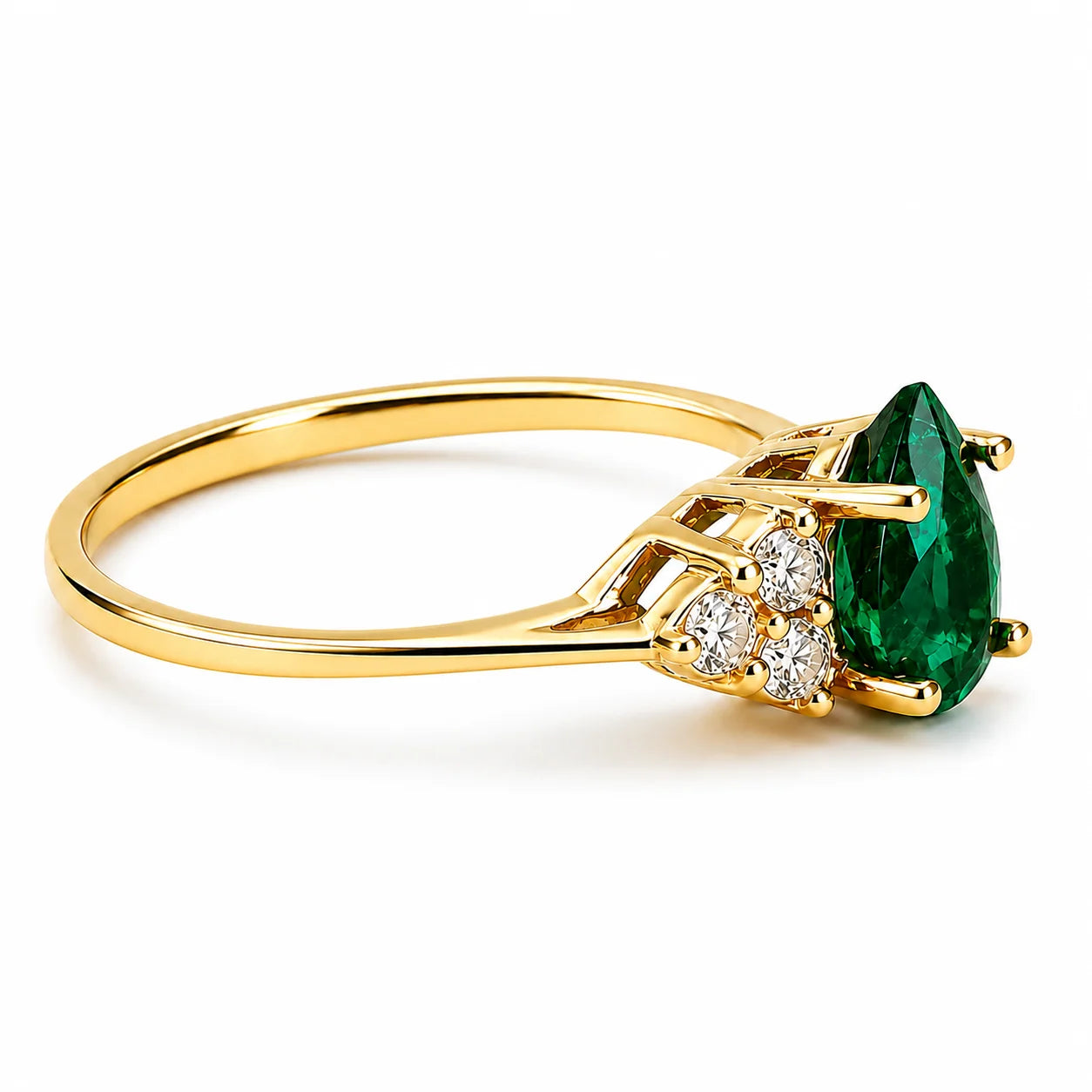 Anillo Pera Esmeralda