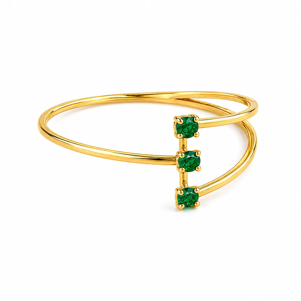 Anillo Triple Esmeralda