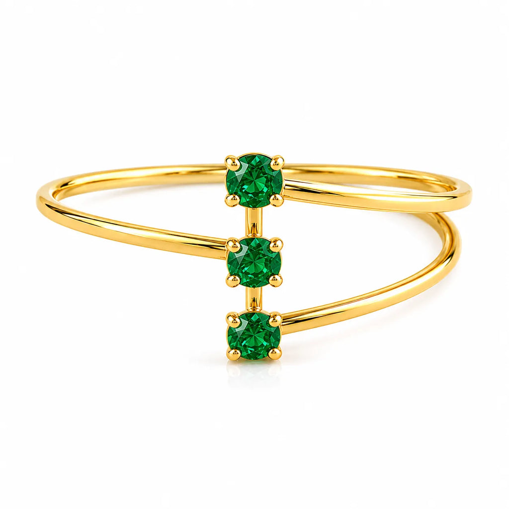 Anillo Triple Esmeralda