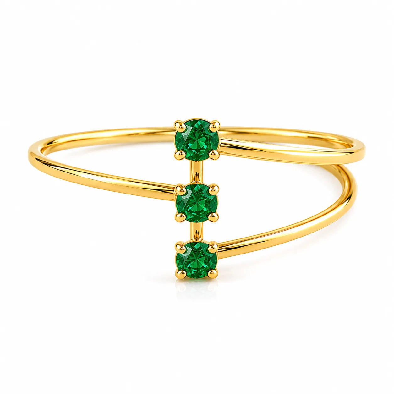Anillo Triple Esmeralda