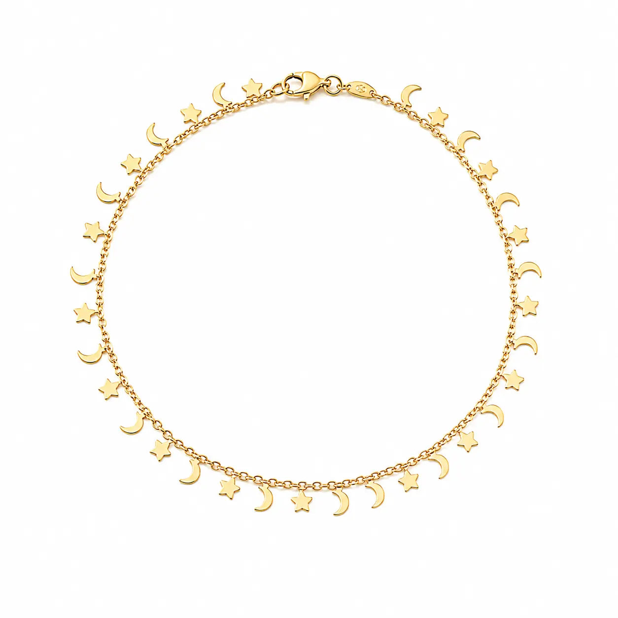 Tobillera estrellas y lunas 25cm