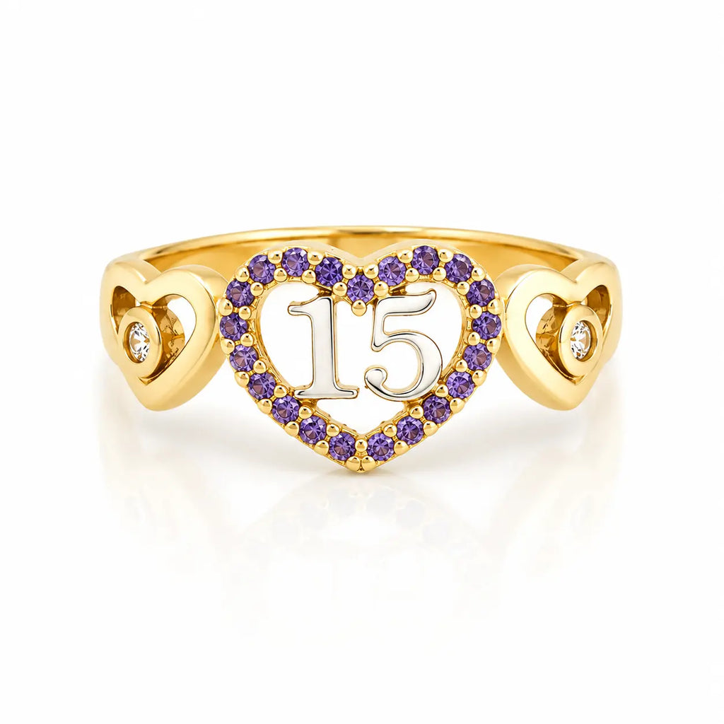Anillo Quince Corazon Talla 5