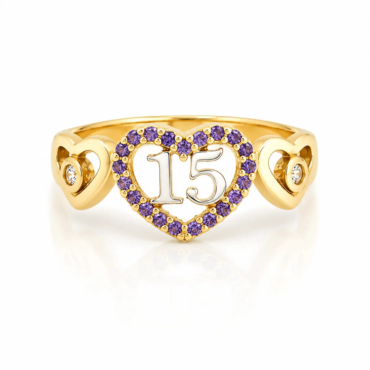 Anillo Quince Corazon Talla 5