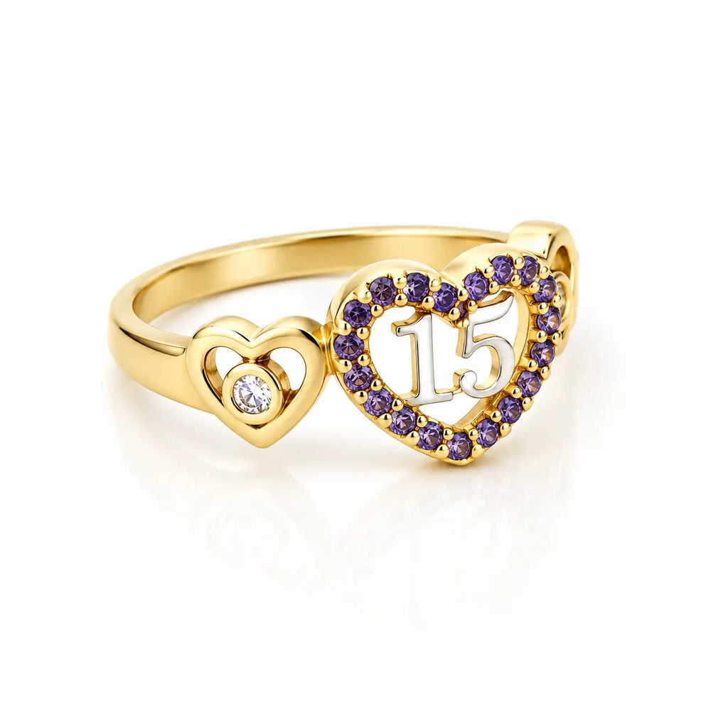 Anillo Quince Corazon Talla 5