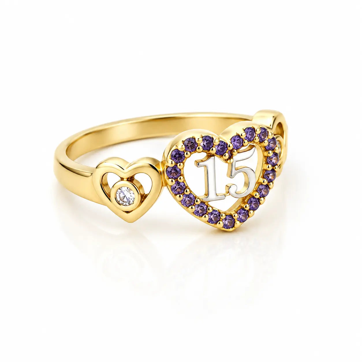 Anillo Quince Corazon Talla 5