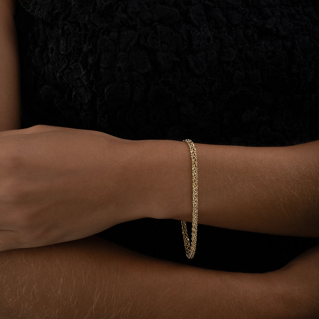 Pulsera Tejido Espiga Diamantado