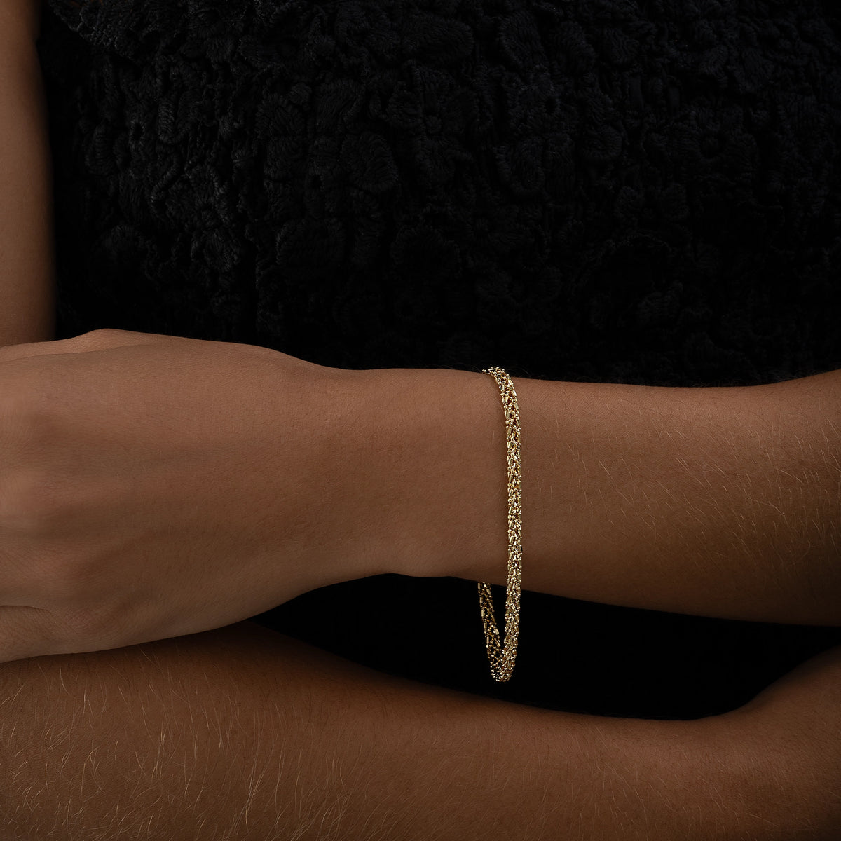 Pulsera Tejido Espiga Diamantado
