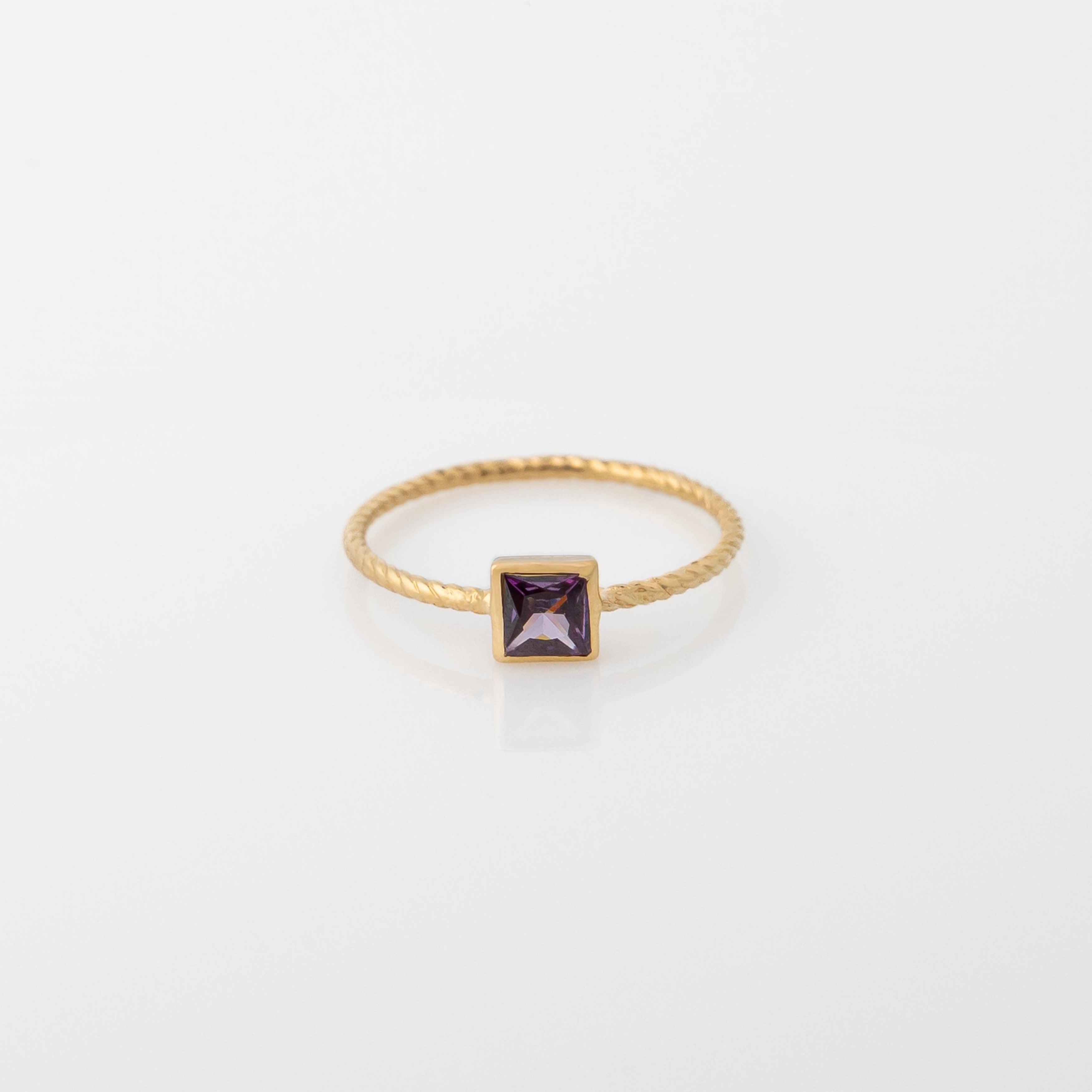 Anillo Square Lila Talla 7