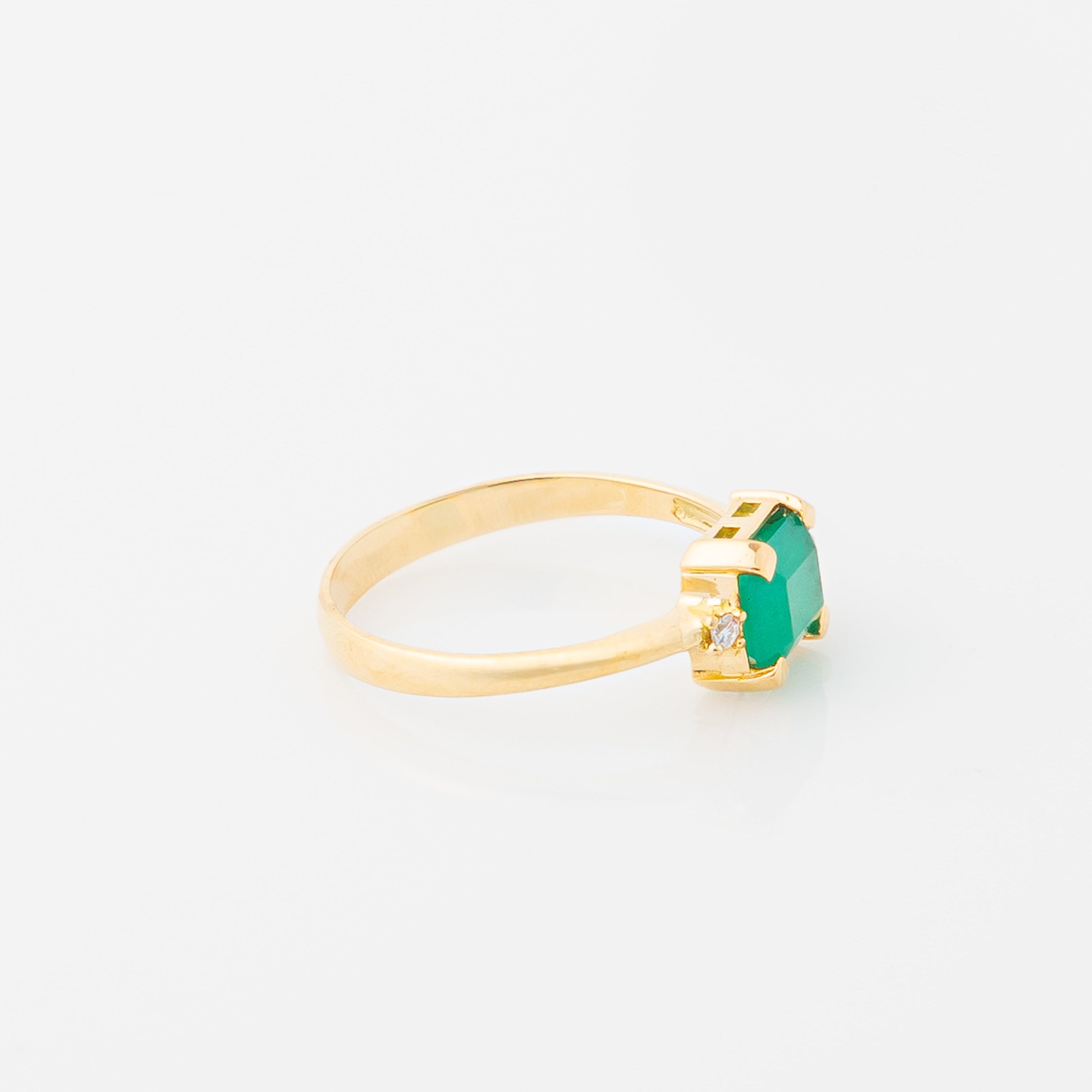 Anillo Esmeralda & Diamante Talla 8