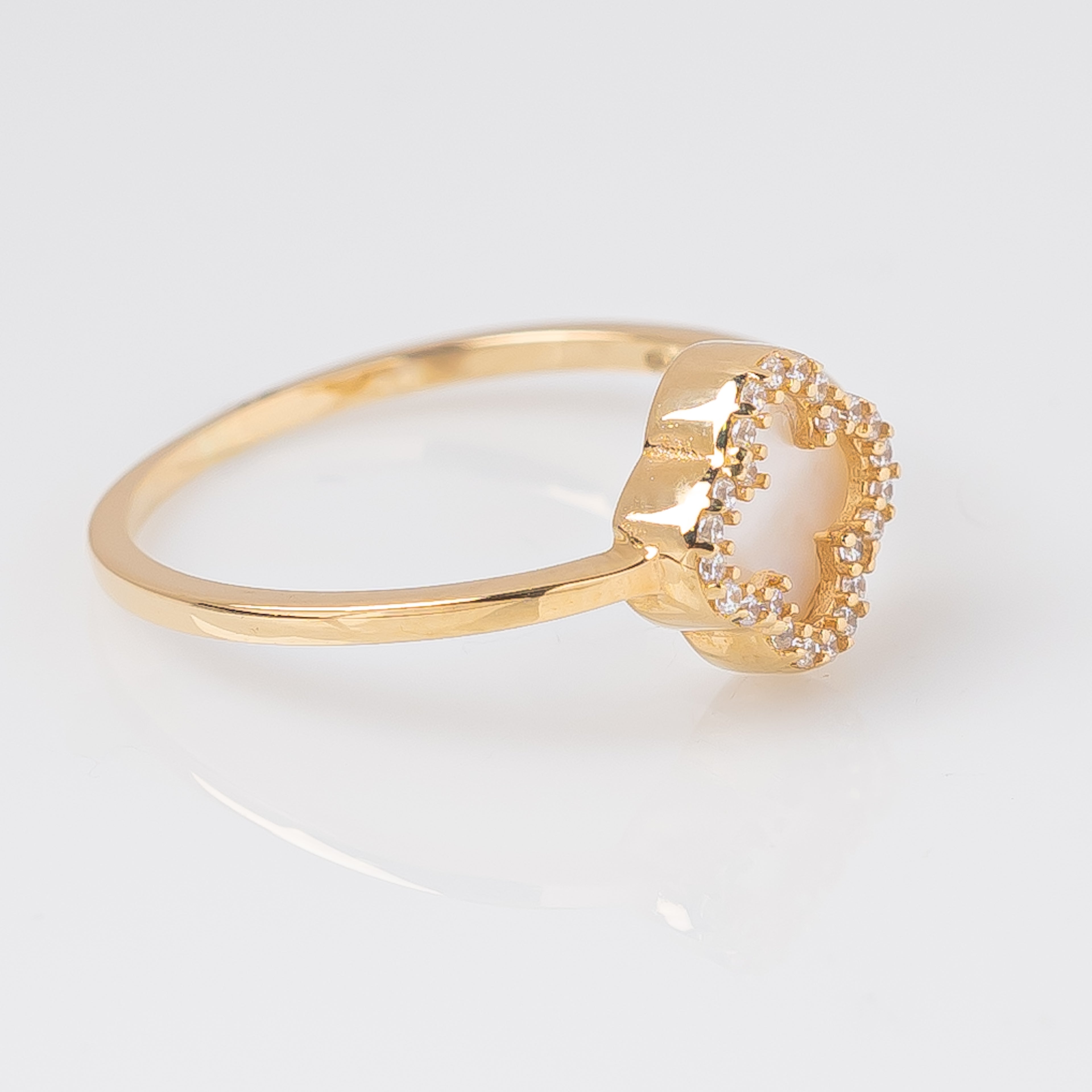 Anillo Trébol Blanco Talla 7