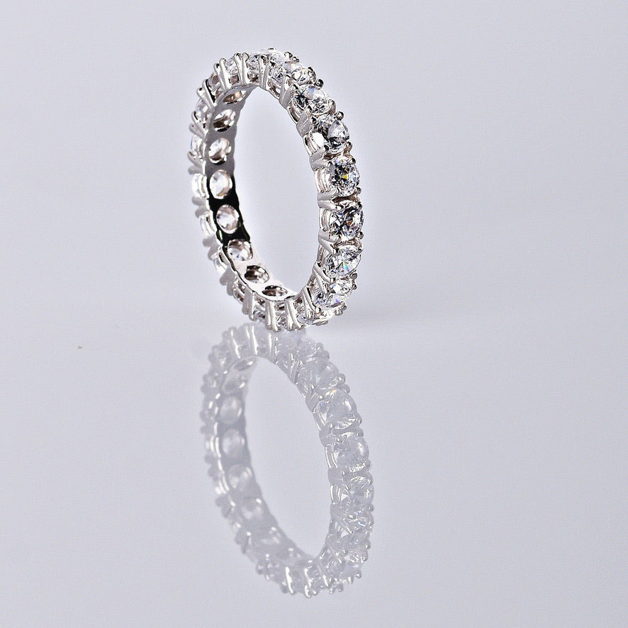 Anillos de Boda Blancos Mate y Circon