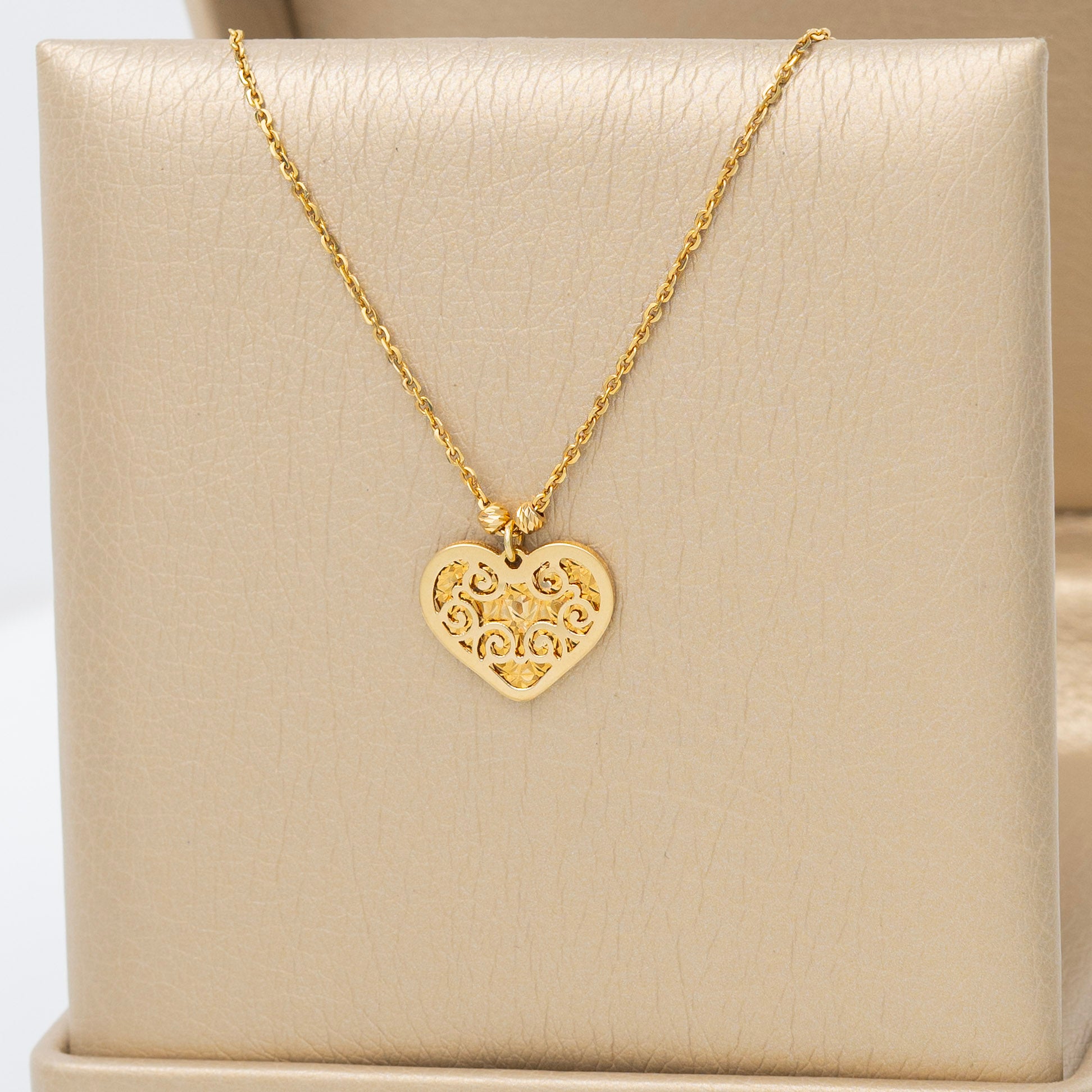 Cadena Corazon Filigrana 42cm