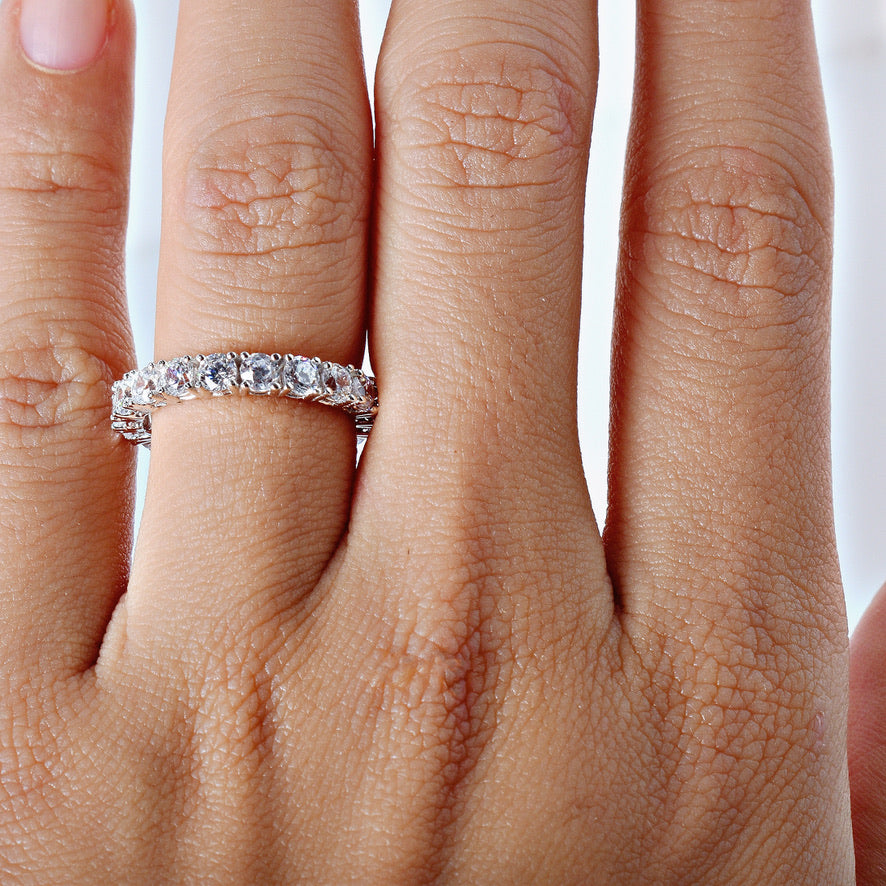 Anillos de Boda Blancos Mate y Circon