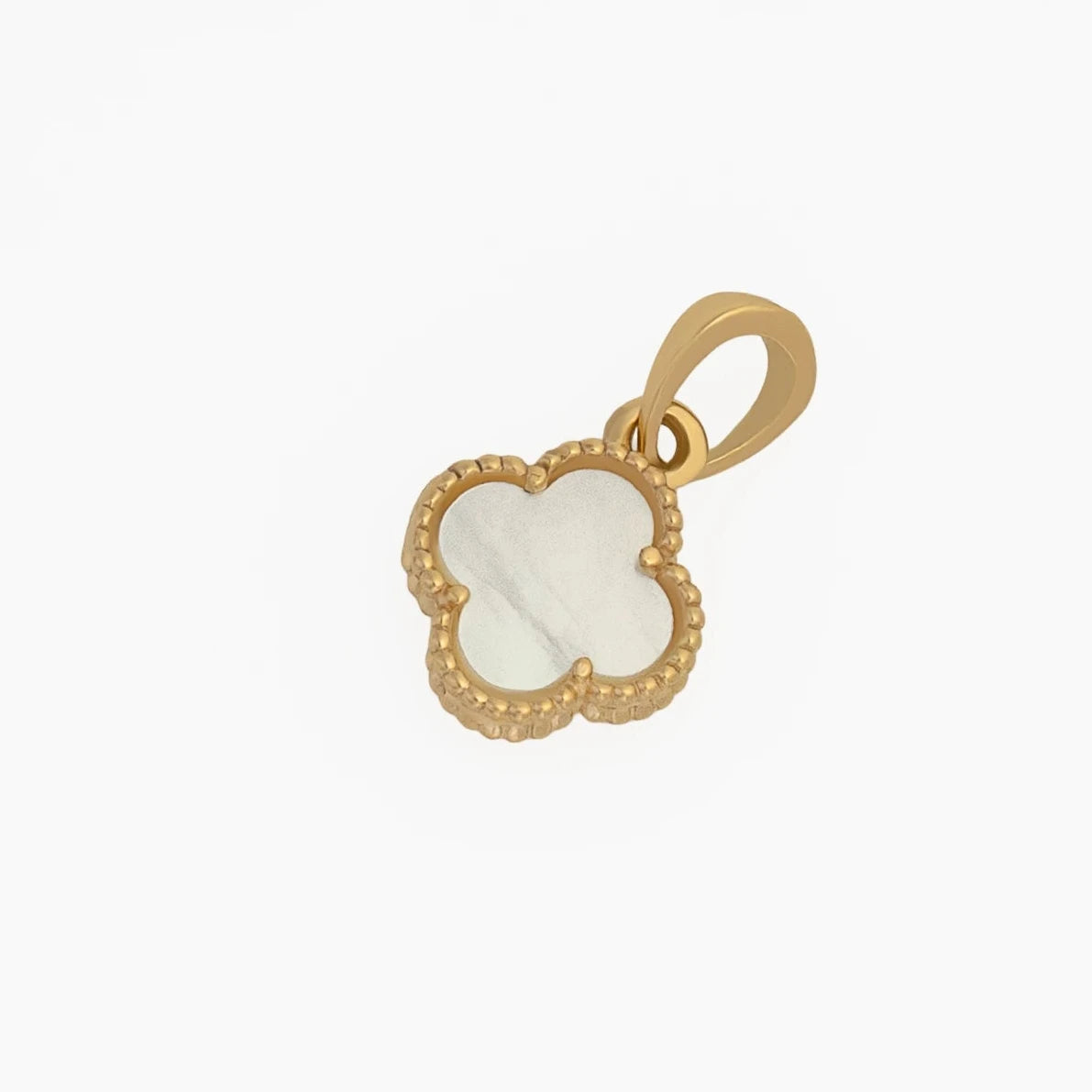 Dije Trébol Blanco 1.7cm