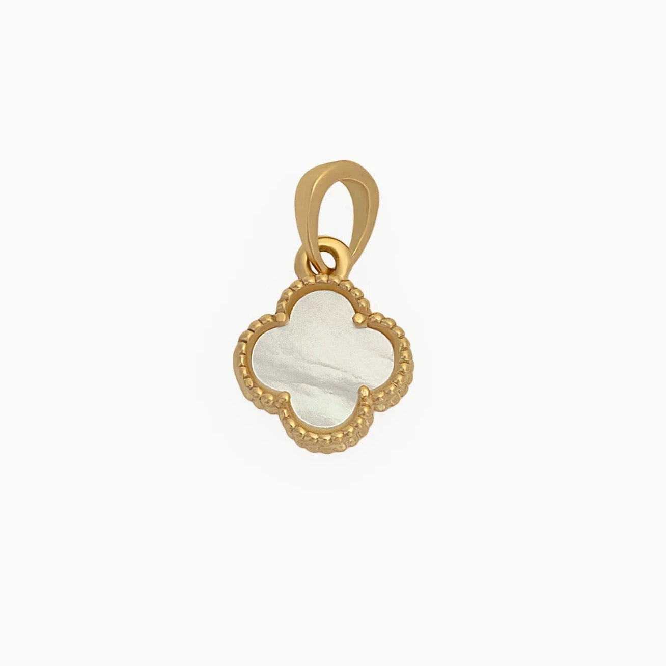 Dije Trébol Blanco 1.7cm