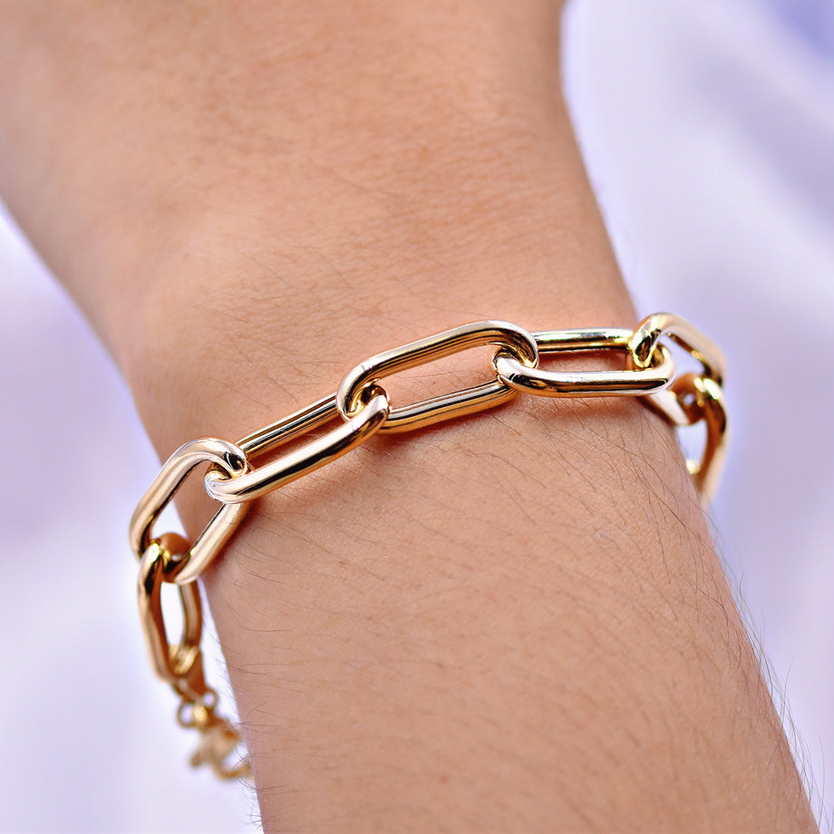 Pulsera de eslabones de 18k para mujer Pulsera de cadena de