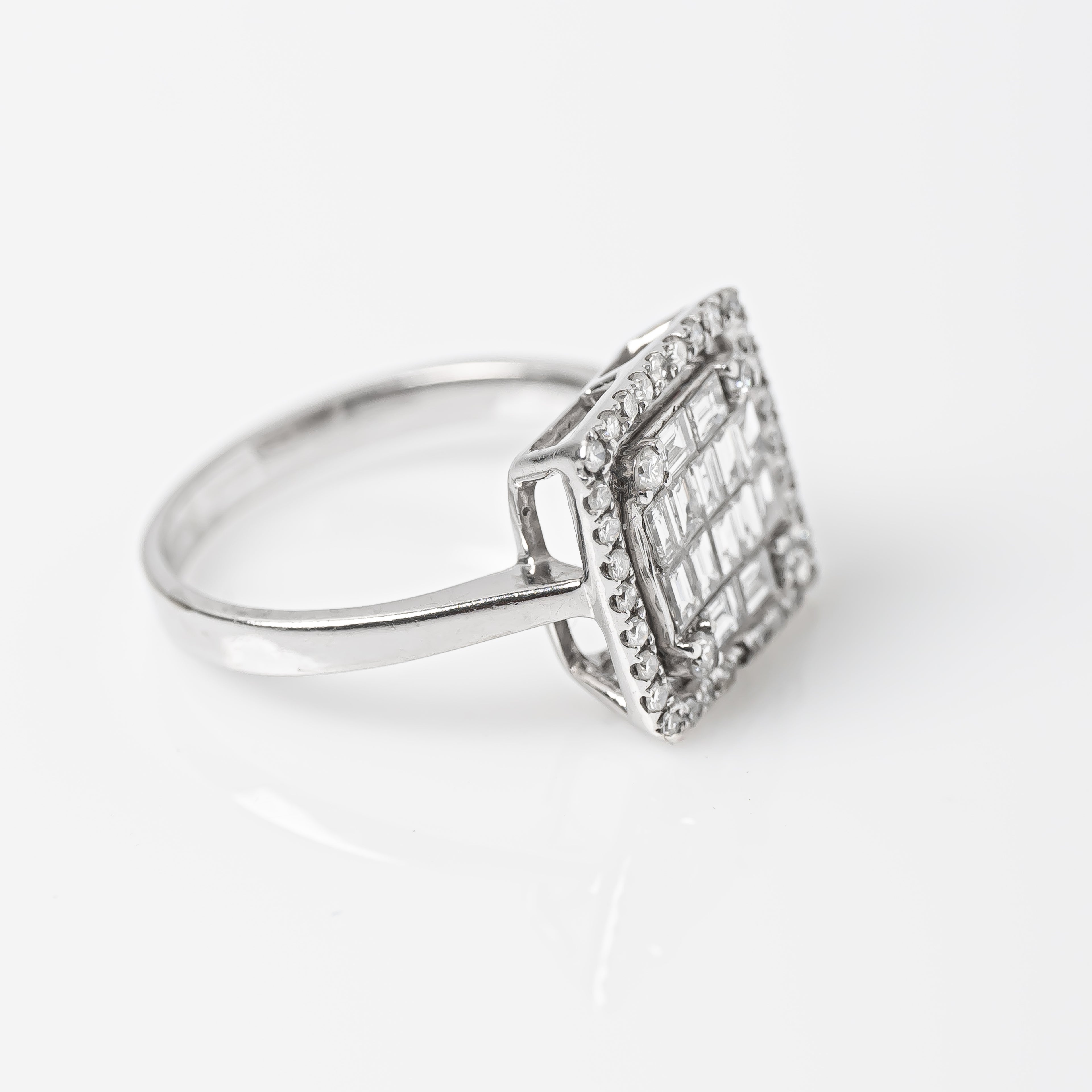 Anillo Cuadrado Diamante Nat Talla 6 1/2
