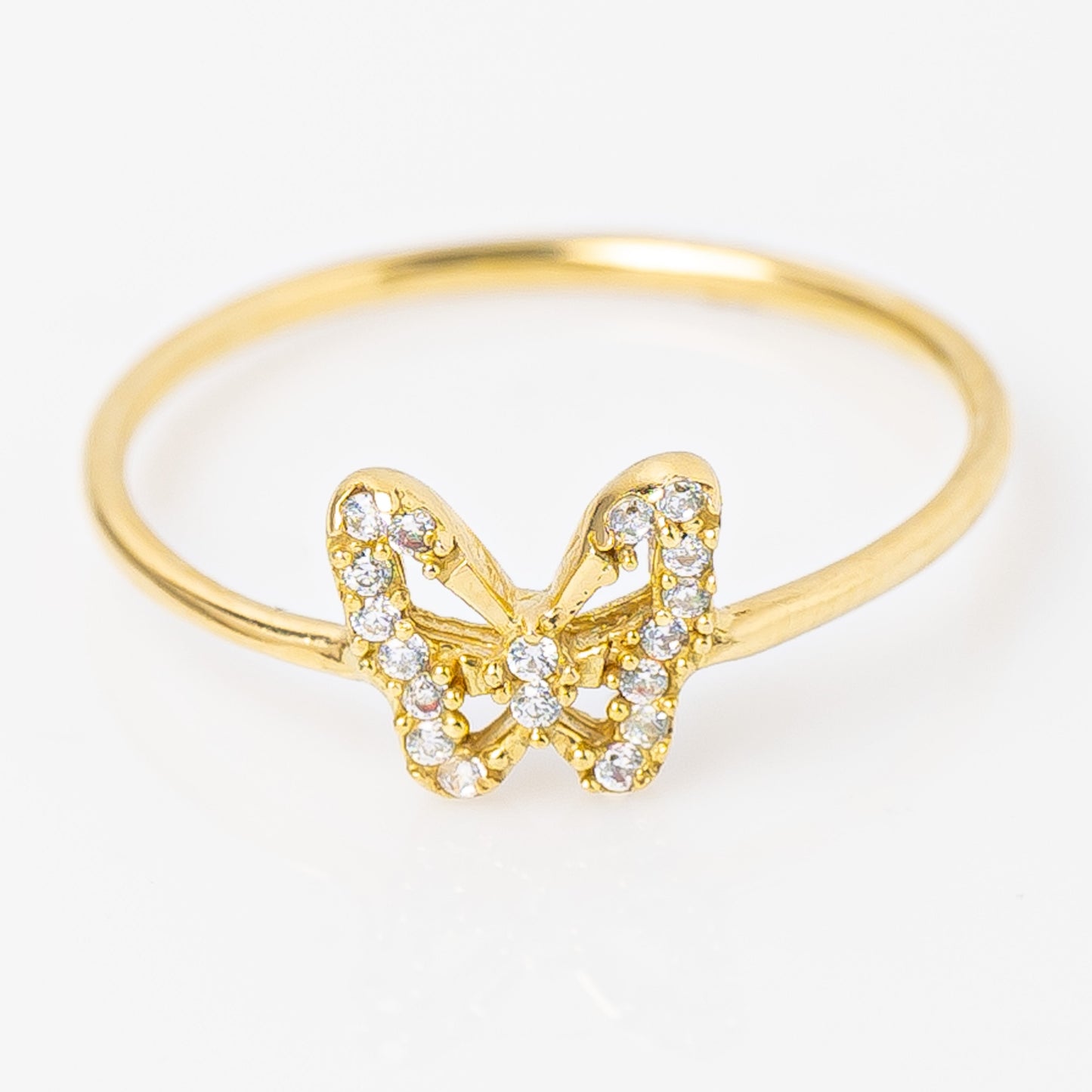 Anillo Mariposa Blanca Talla 7 1/4