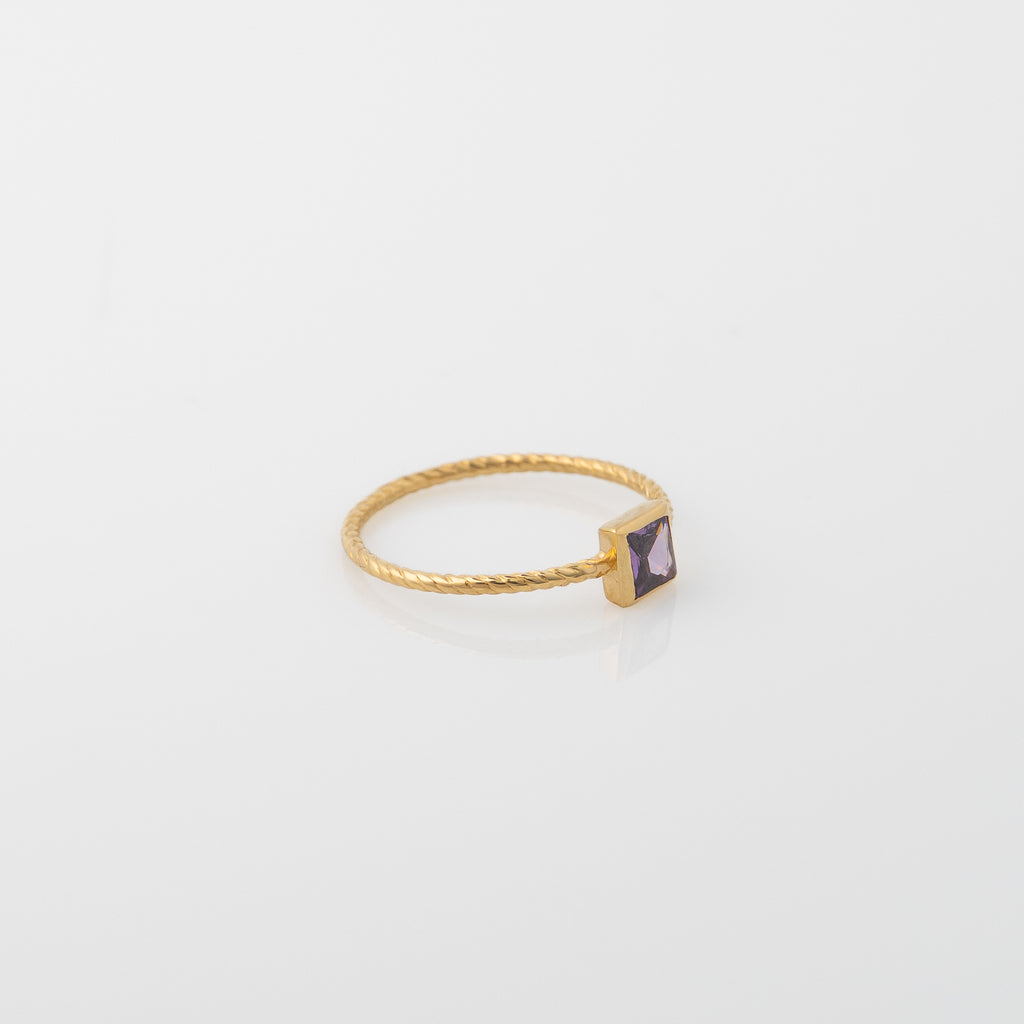 Anillo Square Lila Talla 7