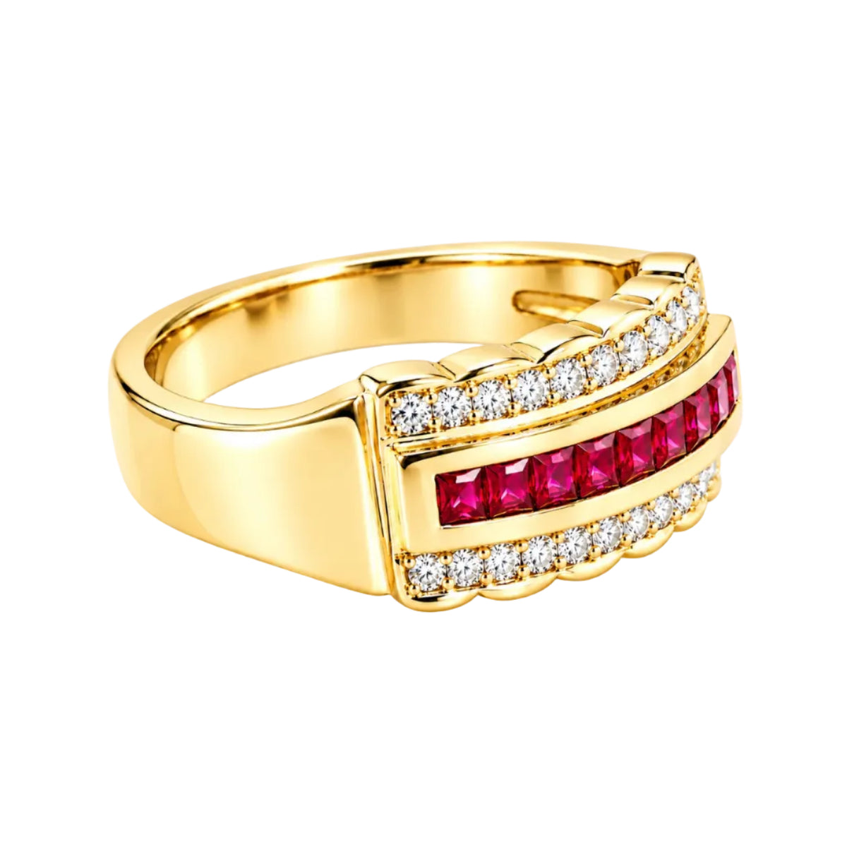 Anillo Rubi & Diamantes Talla 5 3/4