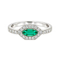Anillo Oval Esmeralda & Diamantes Talla 6