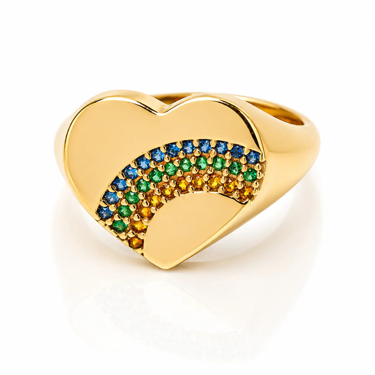 Anillo Corazon  Arcoíris Talla 5 1/4