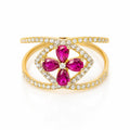 Anillo Flor Fucsia Talla 7